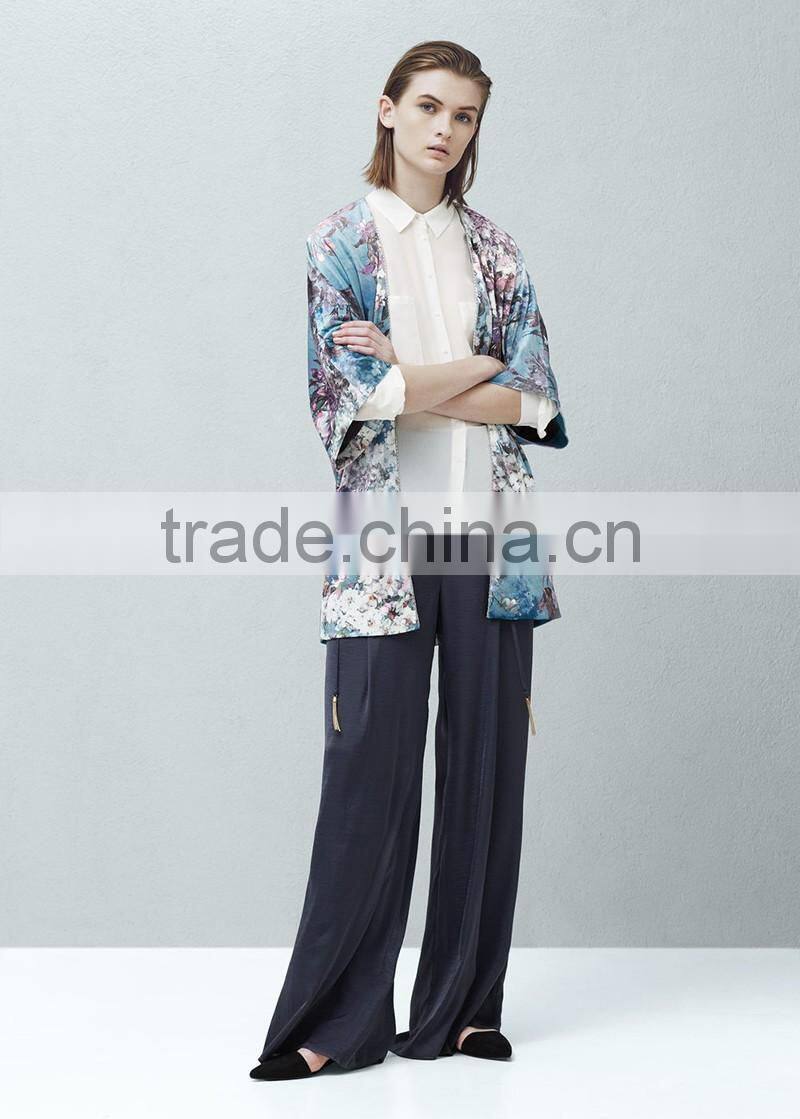 ladies short sleeve light velvet jacket custom printing