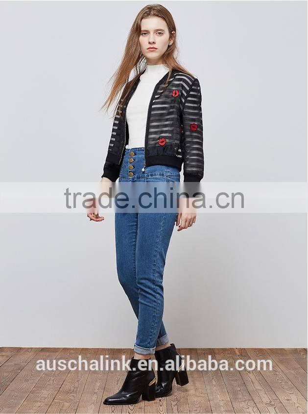 OEM service new model outdoor young ladies jackets embroidery designs