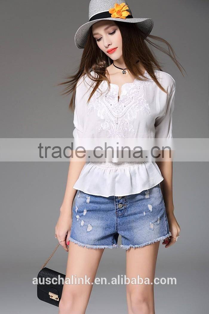 auschalink outdoor summer ladies short jeans pants lowest price