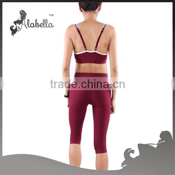 Sports bra and leggings Hot sexy yoga clothing with nylon fabric gym wear for women