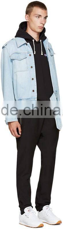 Sleeveless French terry vest hoodie Beige drawstring hood custom Embroidered logo Zipper at sides Shirt-tail hem