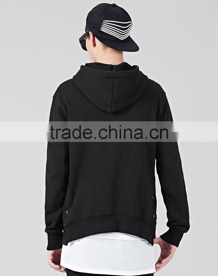 Simple comfortable black plain 80% cotton 20% polyester hoodies