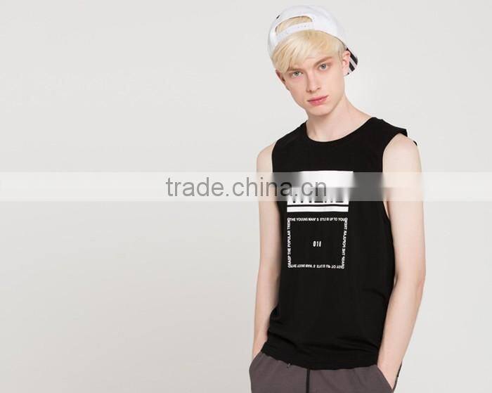 Casual comfort soft black jersey vest