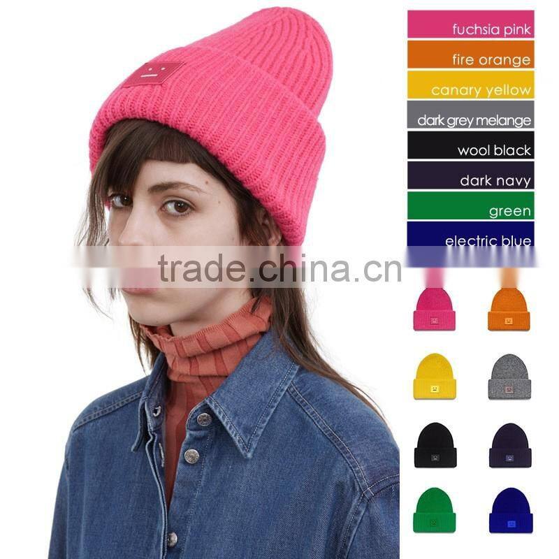 Latest Design Custom Embroidery Logo Unisex Cotton Knit Beanie Hat