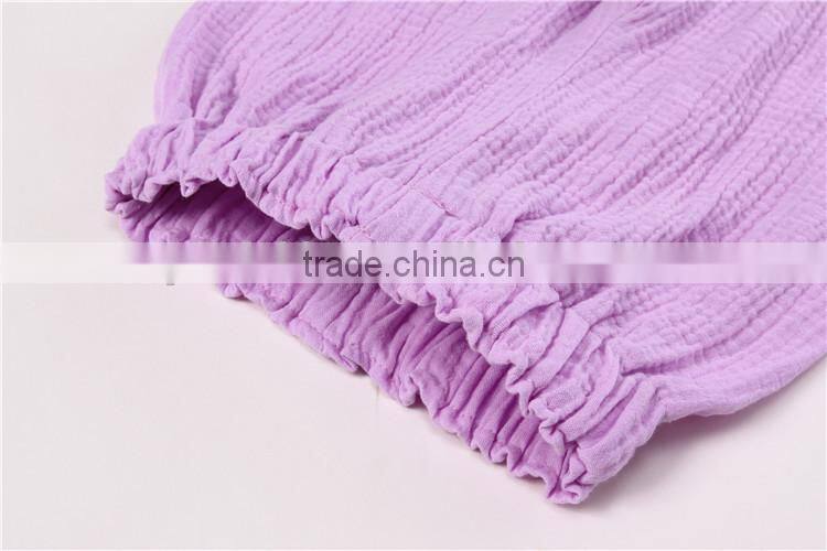 Wholesale children's boutique clothing sets vest shirt pure color muslin pants