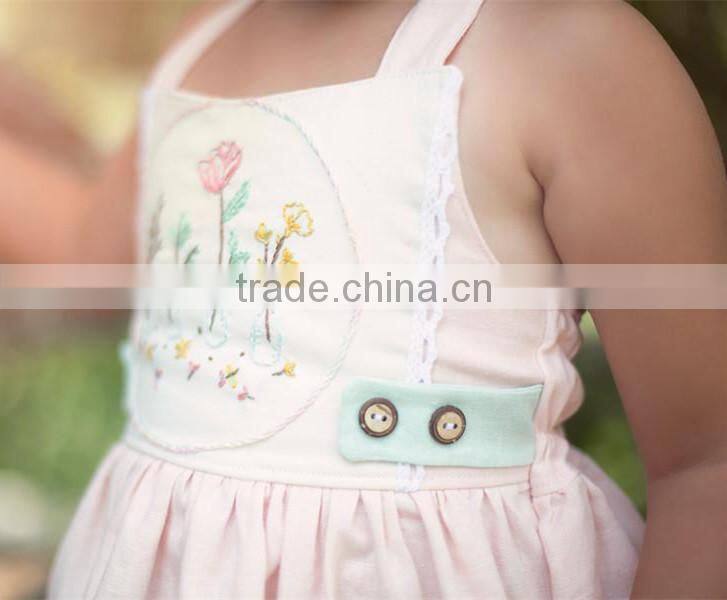 Flower And Tree Embroidery Design Girls' Dress Child Clothes Baby Girl Frocks
