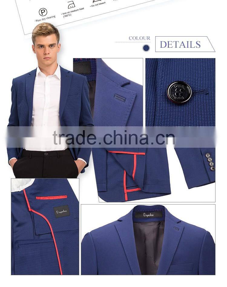 2016 new arrival trendy slim fit mens jacket half lining two button casual men blazer