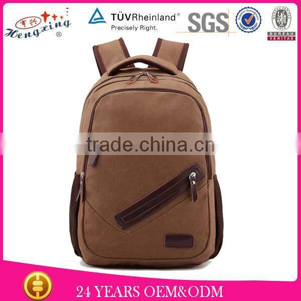 2016 new style china sport canvas backpack wholesale leather custom fashion backpack