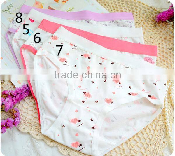 1pc 5 size cheap cotton mid waist breathable and comfortable girl underwear,lady underwear