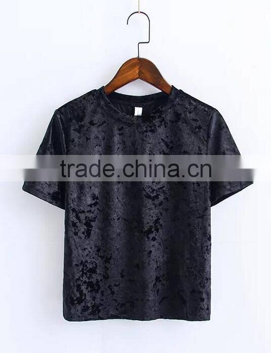 Runwaylover EY2389B Ladies Sexy 2017 Short Sleeve Crop Tops