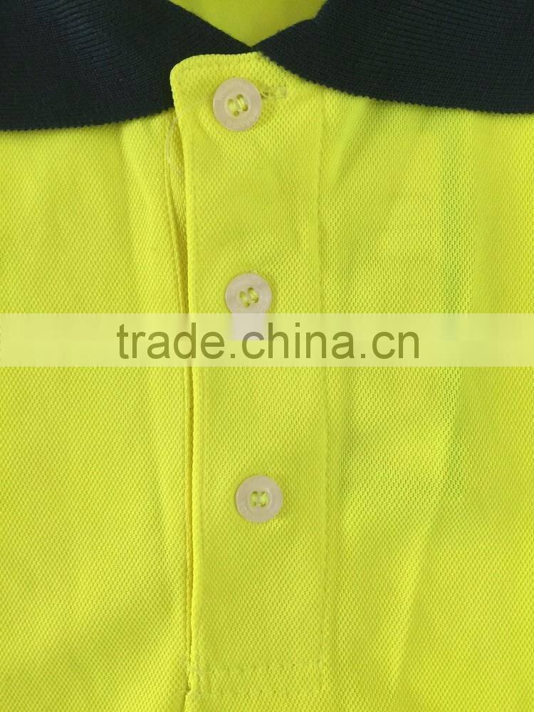 Low price two-tone polyester 3M reflective tape safety Europe ENISO 20471 security polo shirt