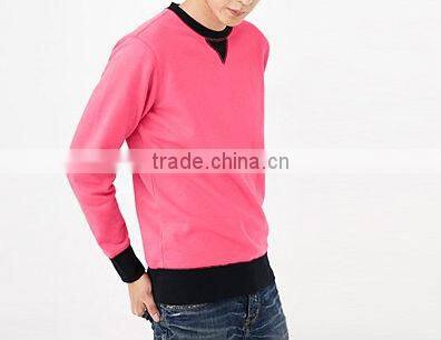 Stiching round neck hoodies 100 cotton plain hoodie pullover hoody