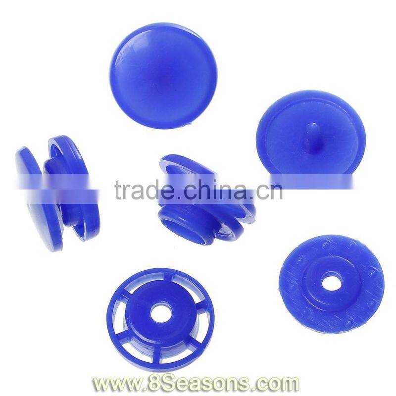 Resin Snap Fastener Set Buttons Scrapbooking Round Dark Blue 11mm x 4mm 12mm x 4mm 12mm x 6mm 12mm x 6mm,300Sets,8seasons