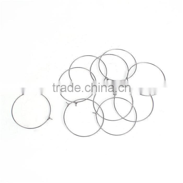 Stainless Steel Wine Glass Charms Round Silver Tone Custom Wine Glass Charms