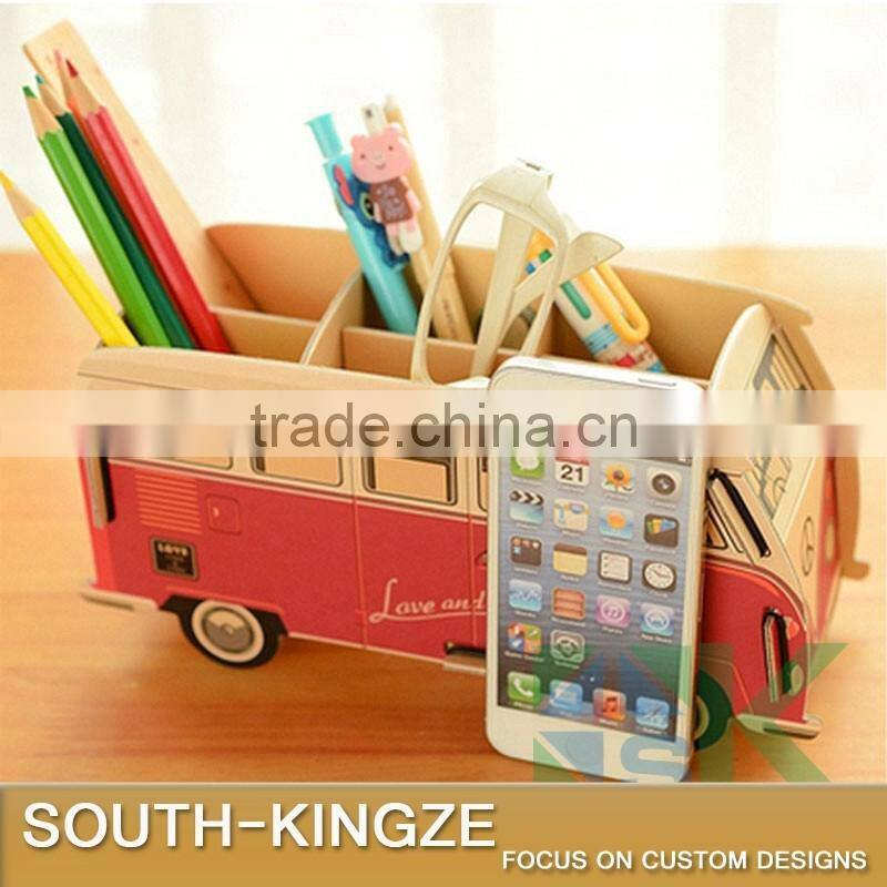 Creative DIY Paper Puzzle Desktop Storage Box Office Stationery Pencil Case, Pen Storage Rack, Pen Stand Holder