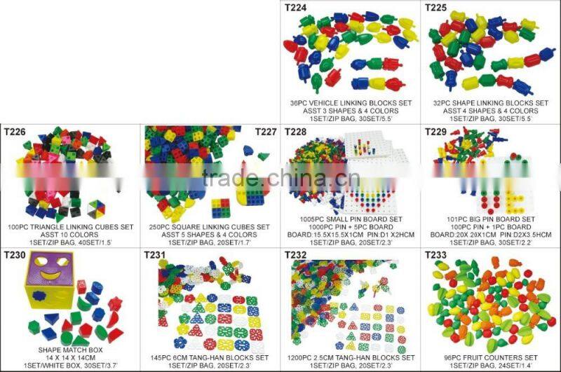 500 g Plastic Tang Han Button Shape Building Blocks Educational Toy