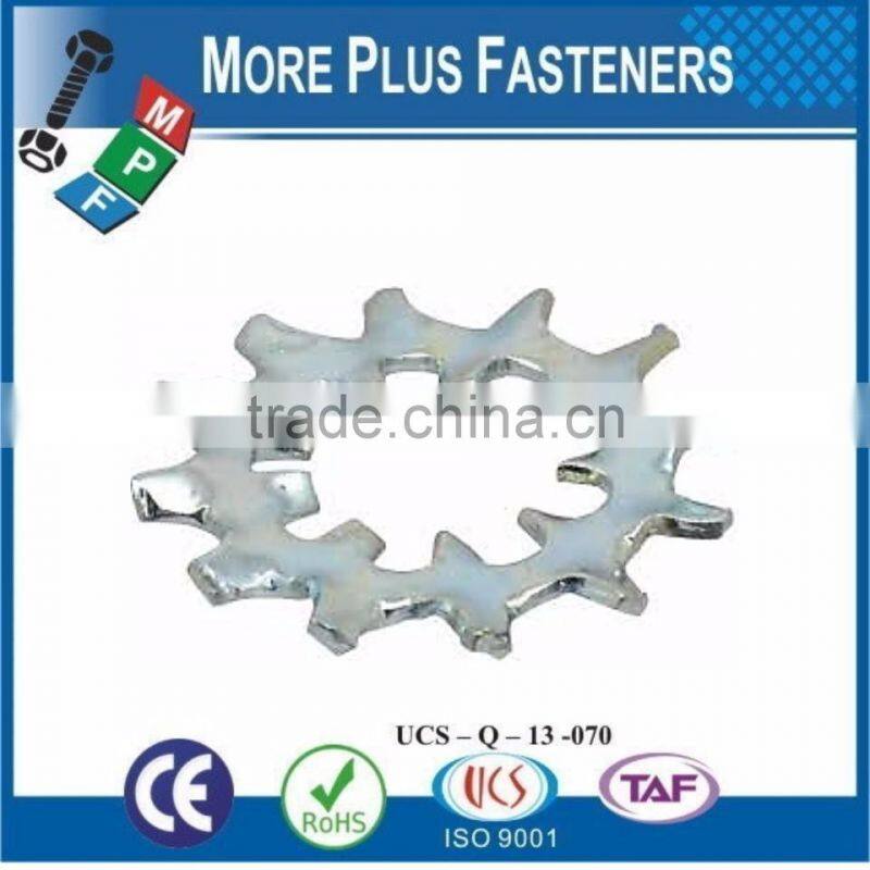 Made in Taiwan External and Internal Tooth Lock Washer Stainless Steel or Carbon Steel Bright Zinc Plated