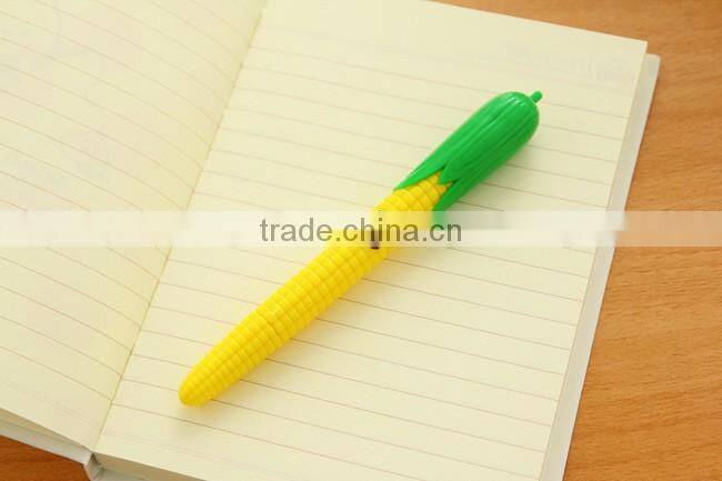 cute novel cartoon corn cob shape promotional gel pen for school kids