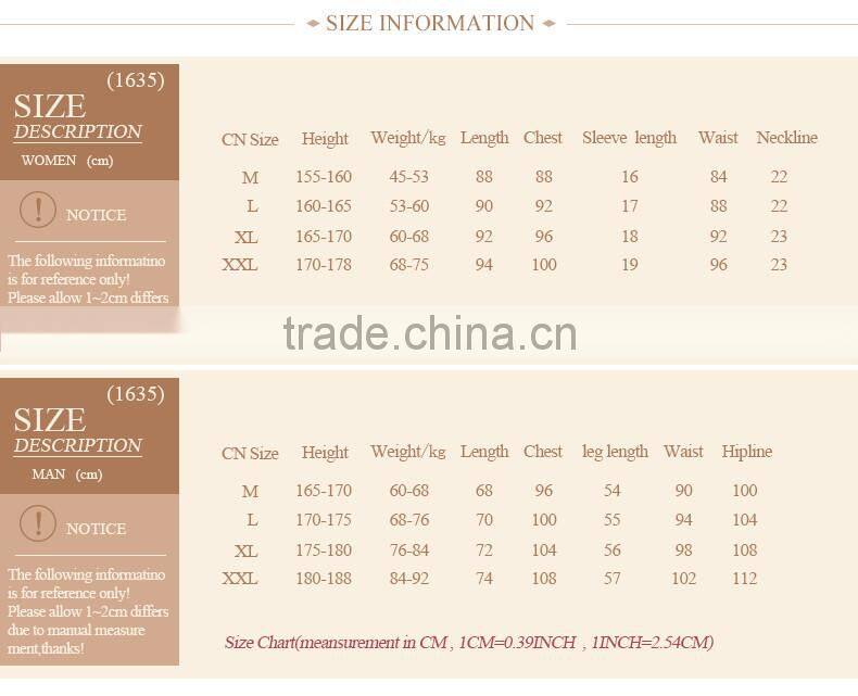 Logo printed Qianxiu Men Women Red Navy Blue Placket Short Sleeved Sexy Nighty for Honeymoon