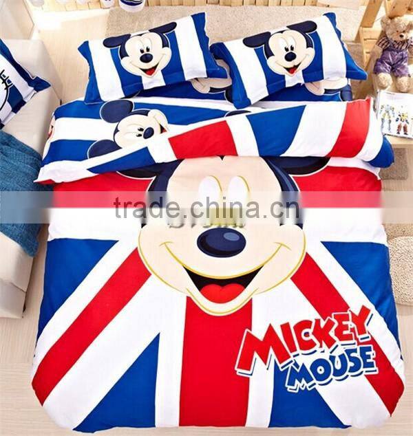 Wholesale Mickey Mouse bedding set for kids Mickey Minnie bedding set of 3pcs for single beds