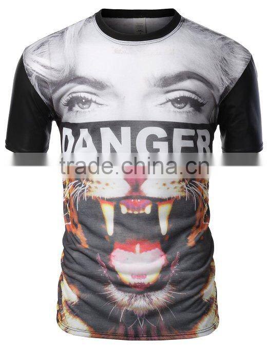 Promotional Custom short sleeve muscle fit t-shirt wholesale 100% polyster soft