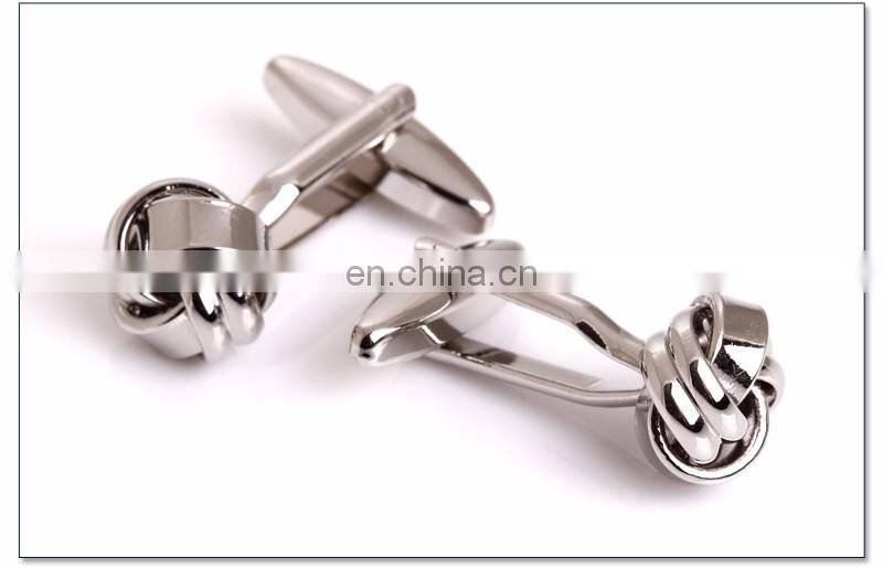 make high end polished metal knot button bulk cufflinks