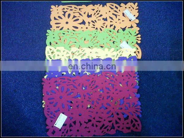 White color laser cut felt placemats