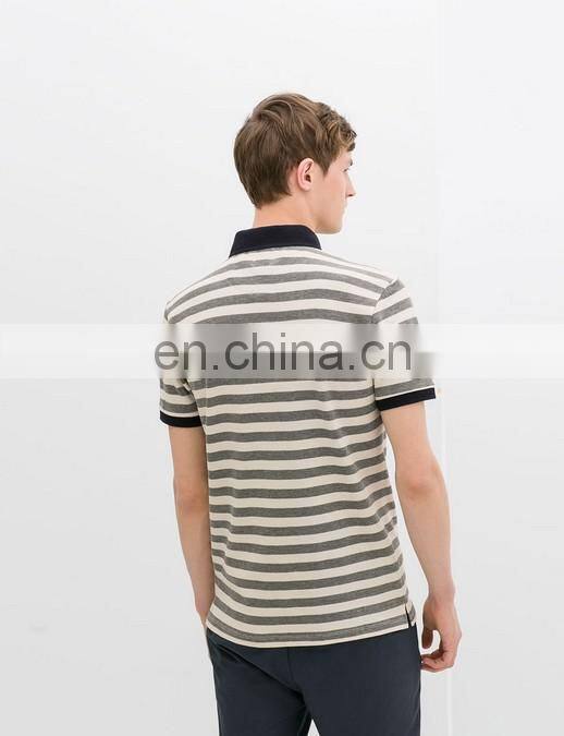 T-shirt polo, wholesale new fashion stripe polo shirts for men