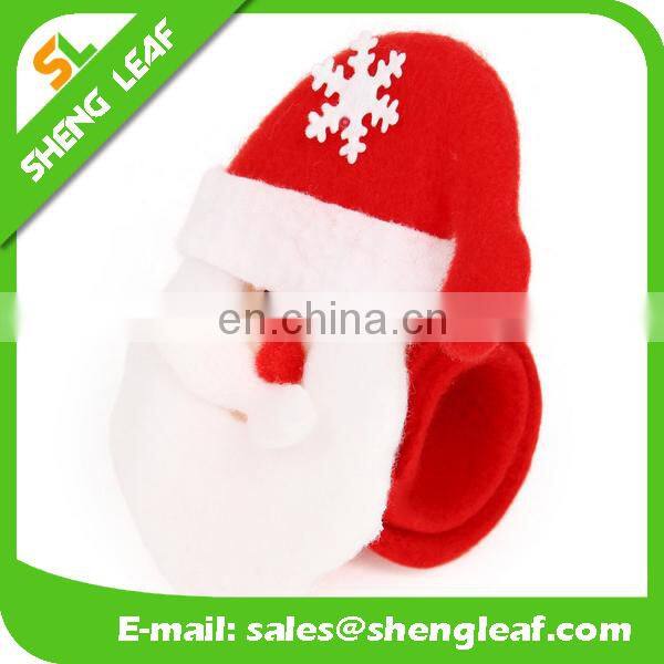 wholesale plush slap bandled x-mas slap bracelet fashion party christmas bracelet kids hot sale christmas bracelet