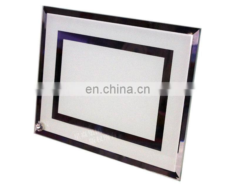 sublimation glass photo frame with double mirror side around new design glass photo frame