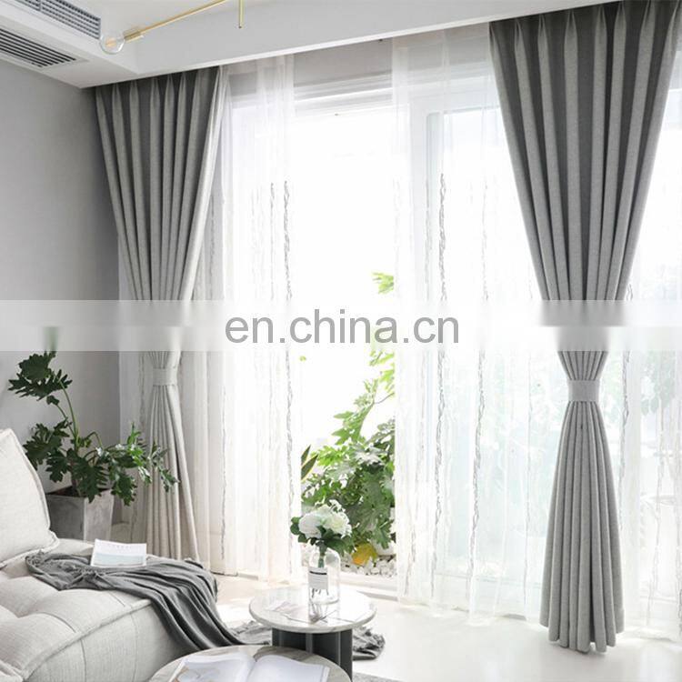 Hot Sell Window Curtain Linen Look Blackout Curtain For The Living Room