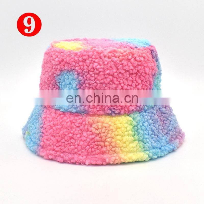 Fall Winter Cow Reversible Hats Female Plush Bucket Hats Leopard zebra design Warm For Women street