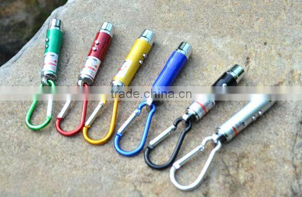 Promotion Metal laser LED UV Keychain light flashlight