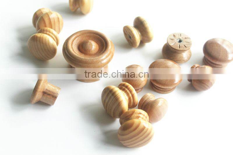 Decorative wooden knobs round wooden cabinet knob wholesale factory