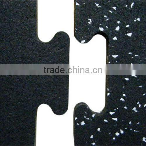 Interlocking Fitness center gym rubber flooring tiles