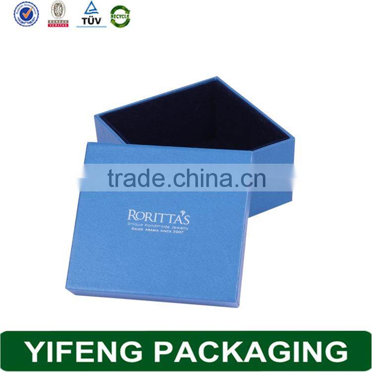 Logo silver foil wholesale blue handmade paper watch box