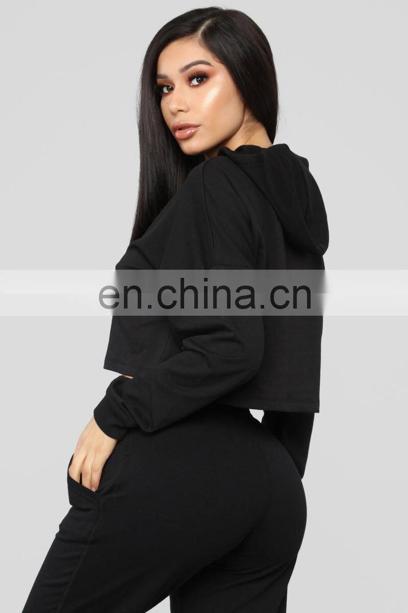 Wholesale custom new fashion autumn and winter women's long-sleeved hooded casual sports hooded sweater jogging suit