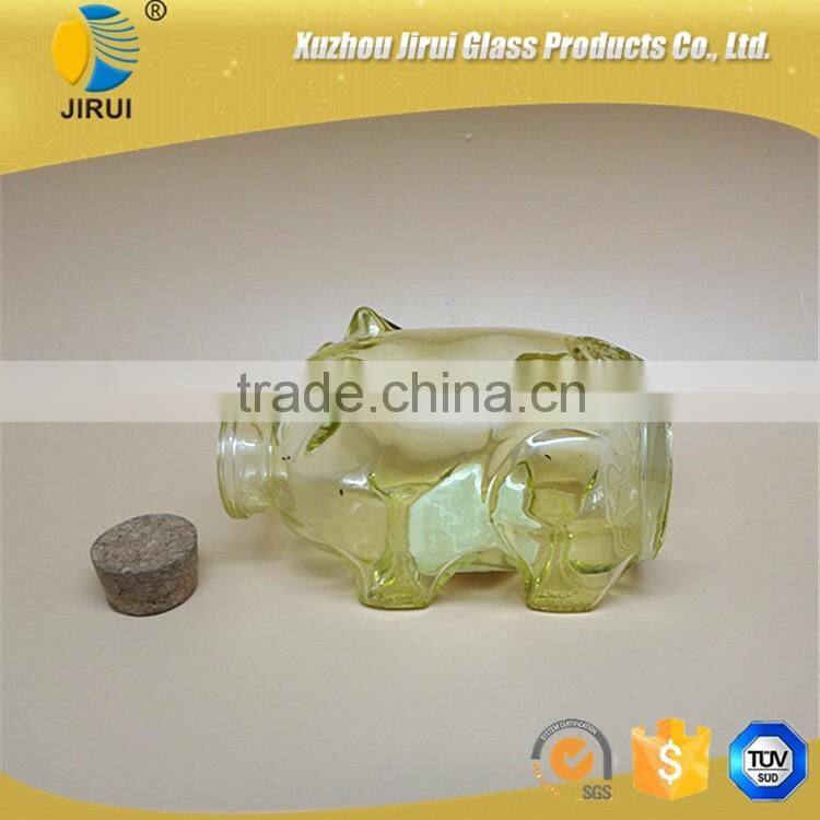 pig shape clear decoration glass bottle wholesale
