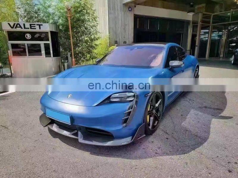 Runde Car Modification Carbon Fiber Front Lip Rear Lip Side Skirt Spoiler For Porsche Taycan Turbo Modify Mansory Style Body Kit