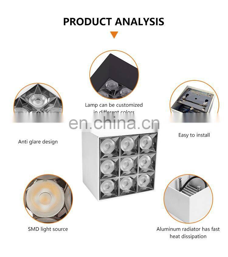 Easy Installation Down Lamp Cree5050 Aluminum Mounting Indoor 36W LED Square Grille Lighting