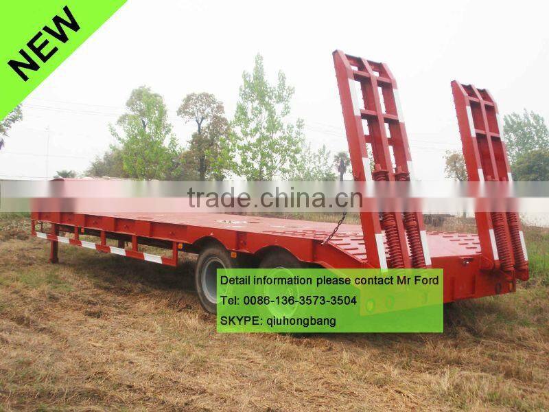 Red 2 axles trailer semi trailer exvacator transport trailer 0086-13635733504