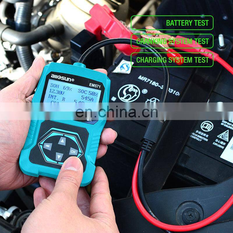 Allosun EM571 Digital Battery Analyzer 12V CCA Digital Automotive Battery Tester/Battery Load /Charging Voltage Tester