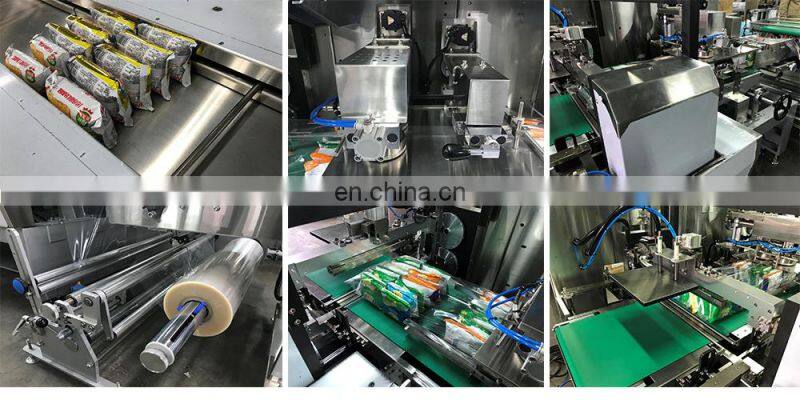 Biscuit family pack cookies cake bun donut secondary packaging flow wrapping packing machine