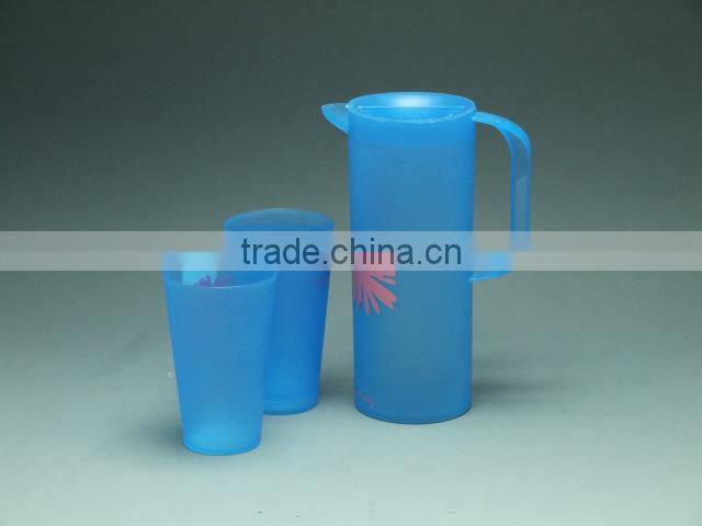 1.8L plastic cold water jug with cup set