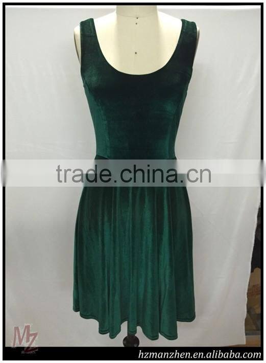 2016 New cheap sexy girls green velvet dress