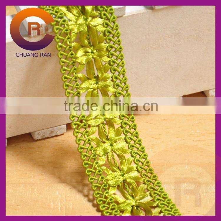 2016 Wholesale high quality polyester ribbon custom knit weave ribbon flowers making