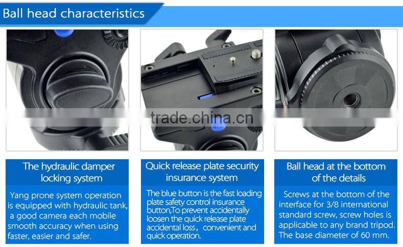 New most stable leg and Professional Telescopic Monopod extendable 5 sections aluminum Fluid video camera monopod