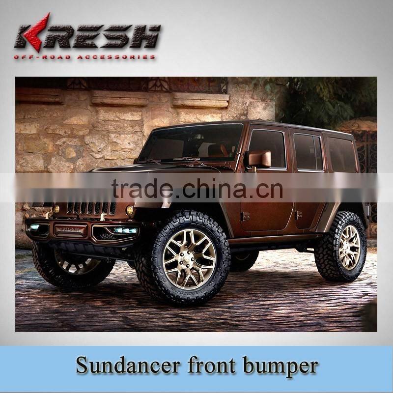front guard, NEW design 4x4 SUV KRESH-sundancer wrangler front bumper used for 2007-2015JK with black color and steel material