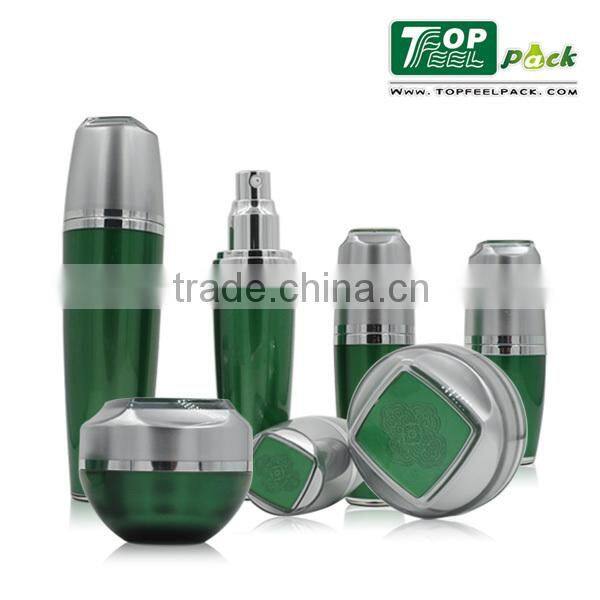 New 100ml Cosmetic Acrylic Lotion Pump Bottle,50g Green Color Acrylic Cosmetics Containers 30g