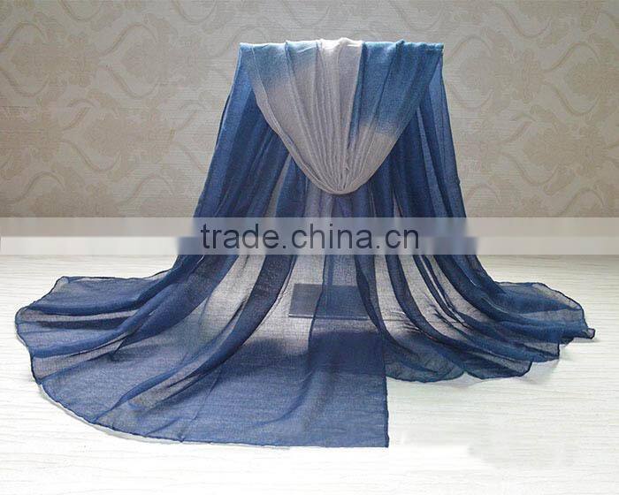 Trend All-match Long Large Gradient Color Ladies' Foulard Scarf Muslim Hijabs